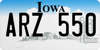 IA license plate ARZ550