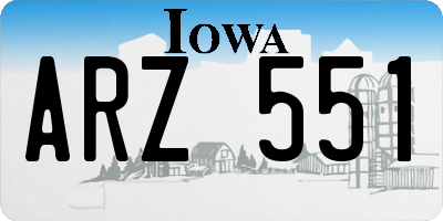 IA license plate ARZ551