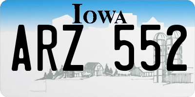 IA license plate ARZ552