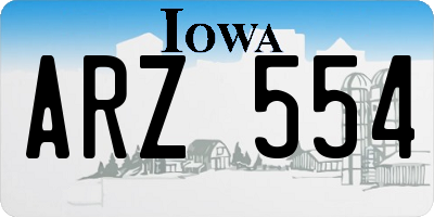 IA license plate ARZ554