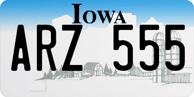 IA license plate ARZ555