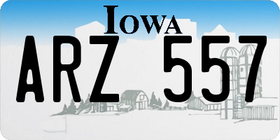 IA license plate ARZ557