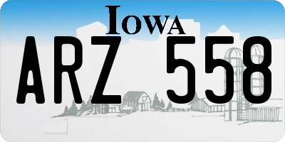 IA license plate ARZ558