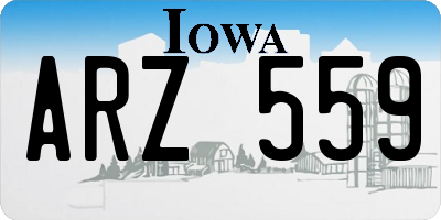 IA license plate ARZ559