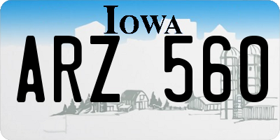 IA license plate ARZ560