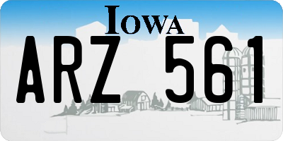 IA license plate ARZ561