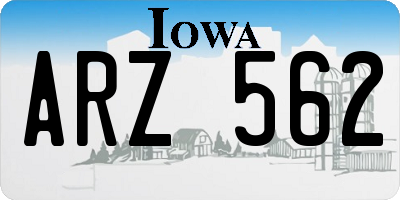 IA license plate ARZ562