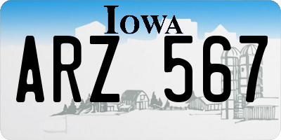 IA license plate ARZ567