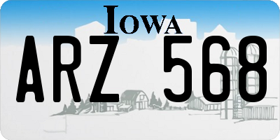 IA license plate ARZ568
