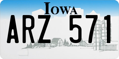 IA license plate ARZ571