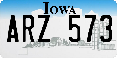 IA license plate ARZ573