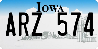 IA license plate ARZ574