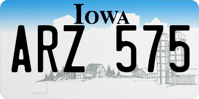 IA license plate ARZ575