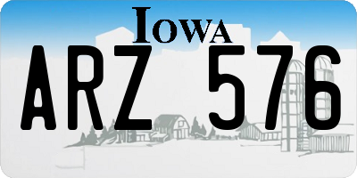 IA license plate ARZ576