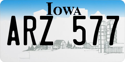 IA license plate ARZ577