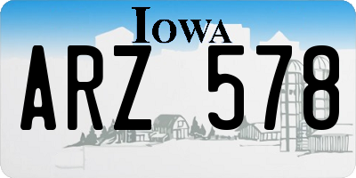 IA license plate ARZ578