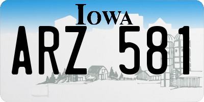 IA license plate ARZ581