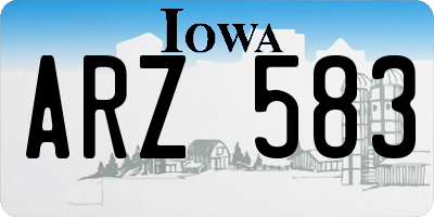 IA license plate ARZ583