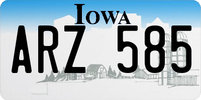 IA license plate ARZ585