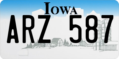 IA license plate ARZ587