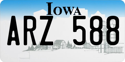 IA license plate ARZ588