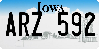 IA license plate ARZ592