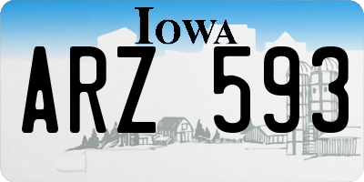 IA license plate ARZ593