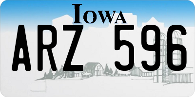IA license plate ARZ596