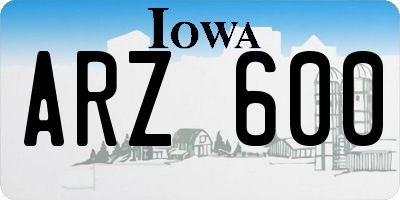 IA license plate ARZ600