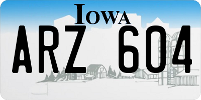IA license plate ARZ604