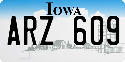 IA license plate ARZ609