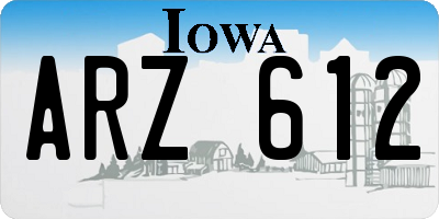 IA license plate ARZ612