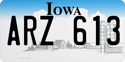 IA license plate ARZ613