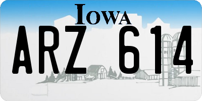 IA license plate ARZ614