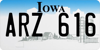 IA license plate ARZ616