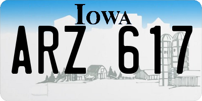 IA license plate ARZ617