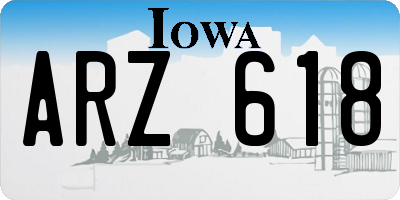 IA license plate ARZ618