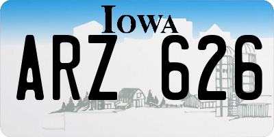 IA license plate ARZ626