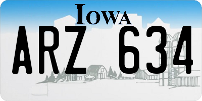 IA license plate ARZ634