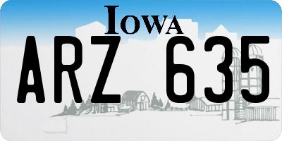 IA license plate ARZ635