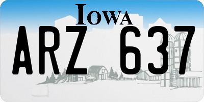 IA license plate ARZ637