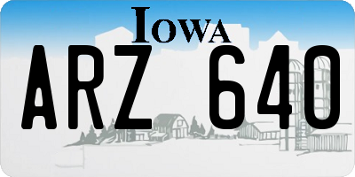 IA license plate ARZ640