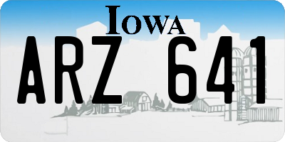 IA license plate ARZ641