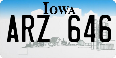 IA license plate ARZ646