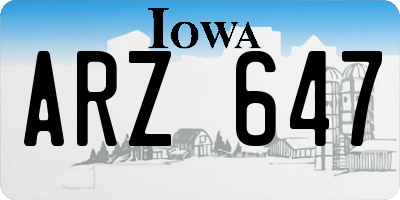IA license plate ARZ647
