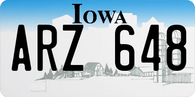 IA license plate ARZ648