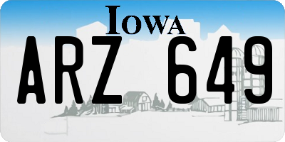 IA license plate ARZ649