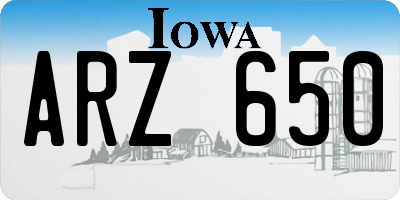 IA license plate ARZ650
