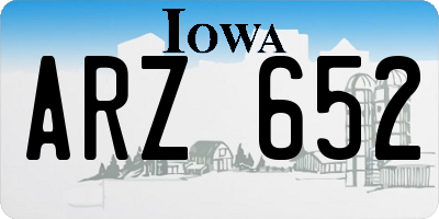 IA license plate ARZ652