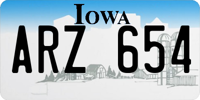 IA license plate ARZ654